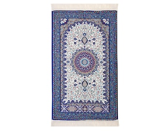 Muslim Prayer Rug | Blue Anatolian Turkish Sejadah | Janamaz | Sajadah | Padded Prayer Mat | Islamic Gift