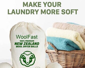 100% New Zealand Organic Wool Felt Set of 6 Dryer Balls -XL Fabric Softener, Reusable, EcoFriendly Reduces Clothing Wrinkles & Saves Time