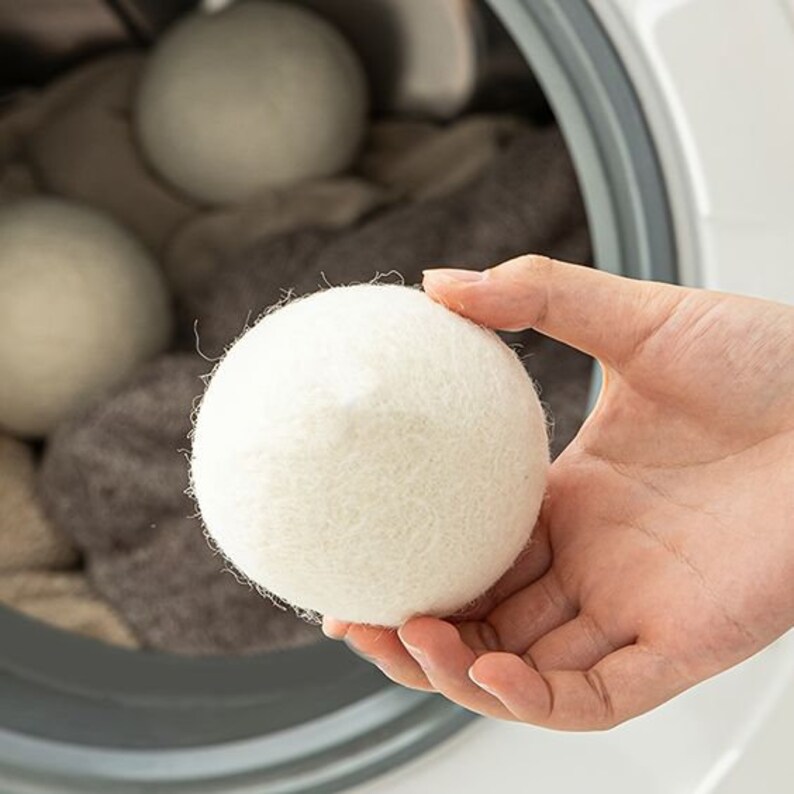 100 New Zealand Organic Wool Felt Set of 6 Dryer Balls XL Fabric