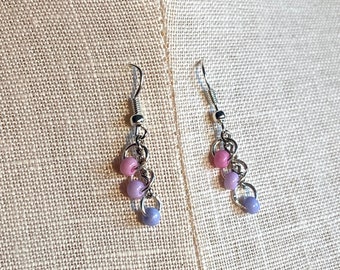 Pastel Bisexual dangle earrings / Biromantic dangle earrings / Pride earrings / LGBT+ / LGBT / pastel earrings / gay earrings