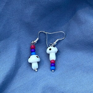 Bisexual Mushroom earrings / LGBT mushroom earrings / LGBT+ earrings / Biromantic earrings / cottagecore earrings / gay / mushroom earrings