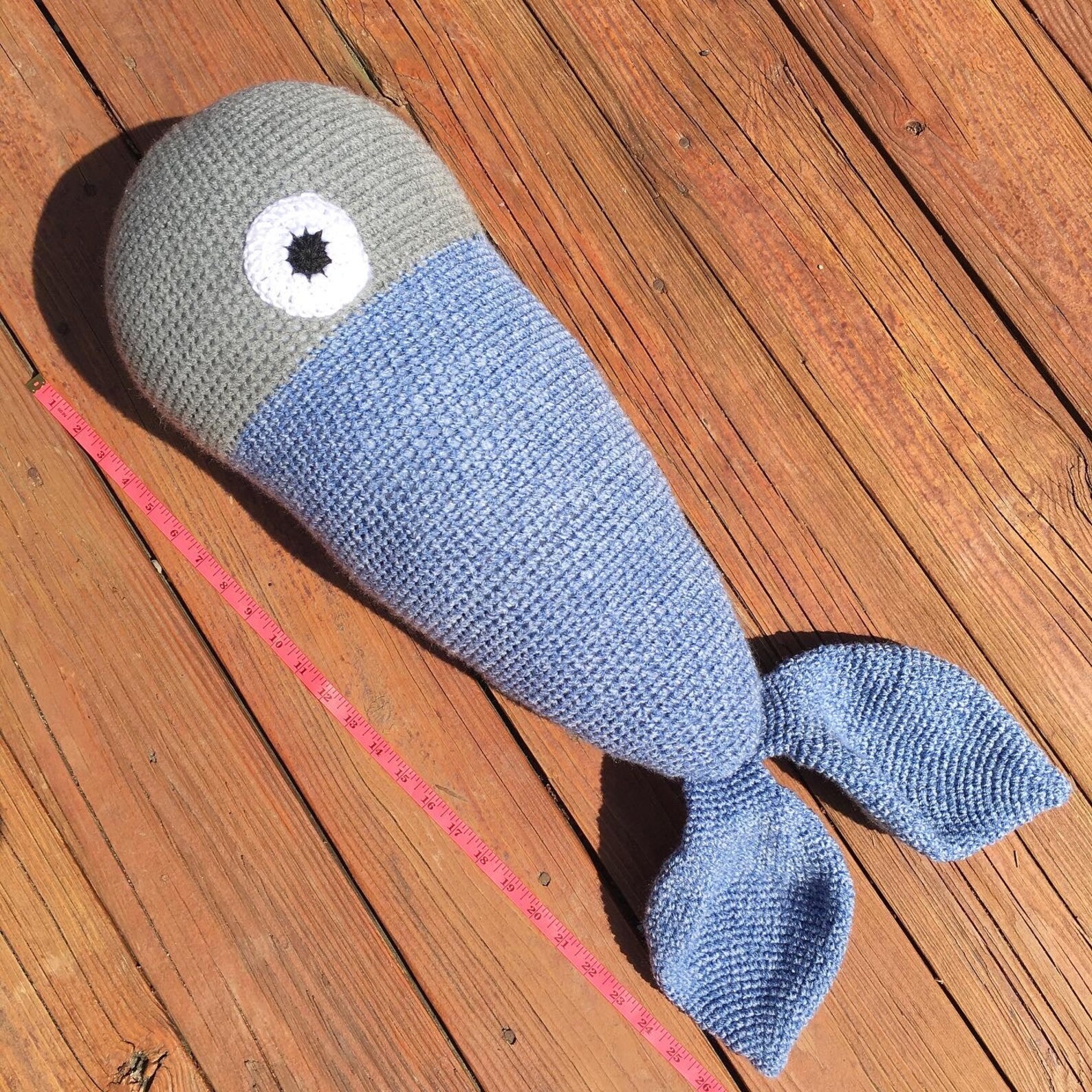 Giant Crocheted Fish Stuffed Animal Pillow Etsy