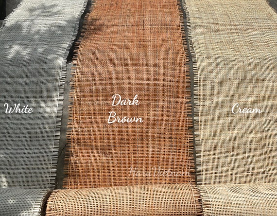 Huasean 1 Matériau Cannage, Sangle Rotin Ouverte Tissée Rotin Naturel en Rouleau 45 X 200 Cm pour Les Projets Cannage Tissu Rotin en Maille pour Bricolage, Meubles, Chaise, Armoire