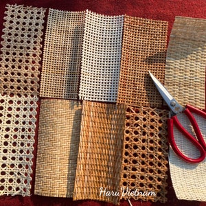 SET 15 Samples Pack Pre Woven Natural  Rattan Cane Webbing For Furniture Repair/ Furniture Projects, Restoration DIY Interiors,