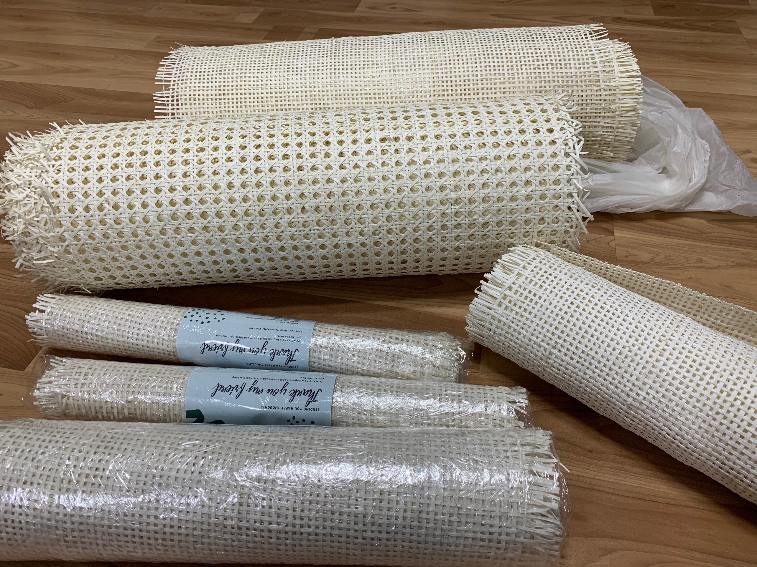 Rattan Cane Webbing Roll for DIY Project Bleached Cane Fabric Perfect for  Your Furniture 