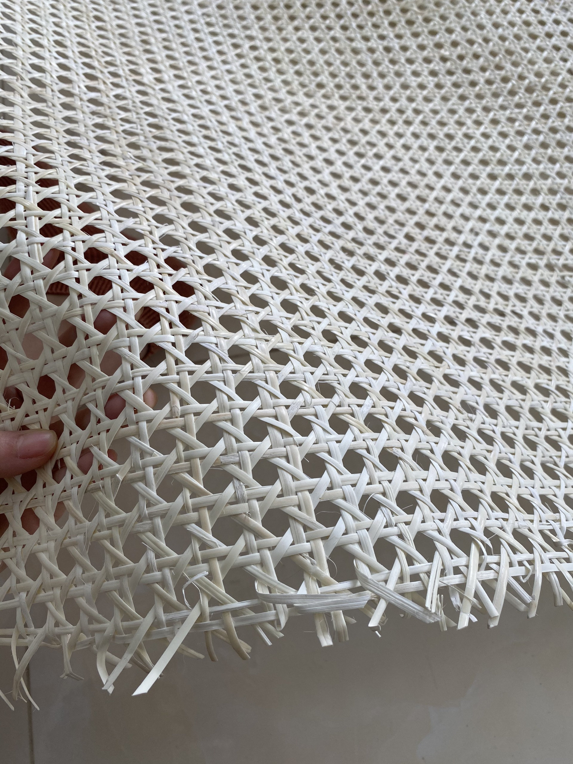 Cane Webbing 24'' Width Dark Natural Hexagon Rattan Cane Mesh Webbing Roll/caning  Material for Cane Furniture, 