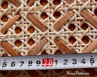 Rhombic Pattern Natural Cane Sheet Rattan Closed Weave Cane Webbing, Natural Rattan Cane Webbing For Homestay, Hotel, Resort 18''/24''Width