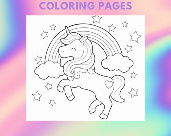 Unicorn Coloring Pages, 20 Printable Unicorn Coloring Pages for Boys, Girls, Kids, Teens, Girls Birthday Party, Unicorn Birthday Activity