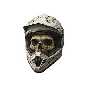 Schädel Motorradhelm Aufkleber | Kiss-Cut Vinyl-Aufkleber | Edgy Biker Decor, Motorrad Ausrüstung, Geschenk für Reiter, Auto Aufkleber, Schädel