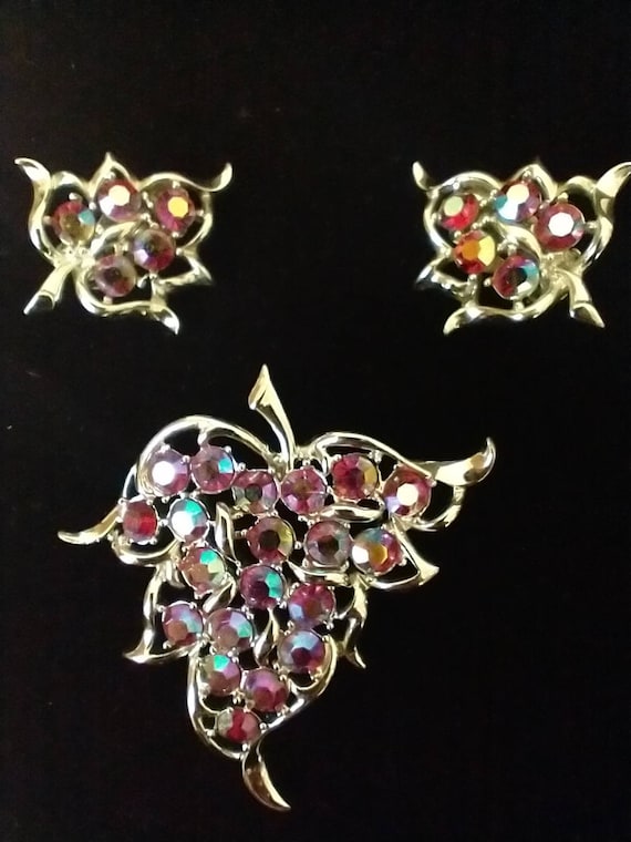 Gorgeous Sarah Coventry 50's earrings and broche s