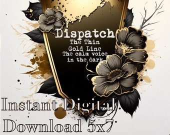 911 Dispatch Appreciation Card instant digital download, Thin Gold Line, The Calm Voice in the Dark, dispatcher gift, first first responder