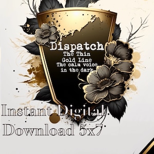 Download digital instantâneo do cartão de apreciação do 911 Dispatch, Thin Gold Line, The Calm Voice in the Dark, presente do despachante, socorrista