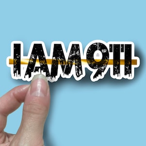 I am 911 distressed city skyline Vinyl Decal Dispatch 911 dispatcher sticker 911 dispatchers first responder. Great dispatcher appreciati