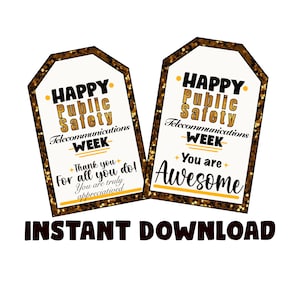 911 dispatcher appreciation printable tags, telecommunications week tags, dispatcher gifts, 911 dispatcher gift tags, gift for dispatcher