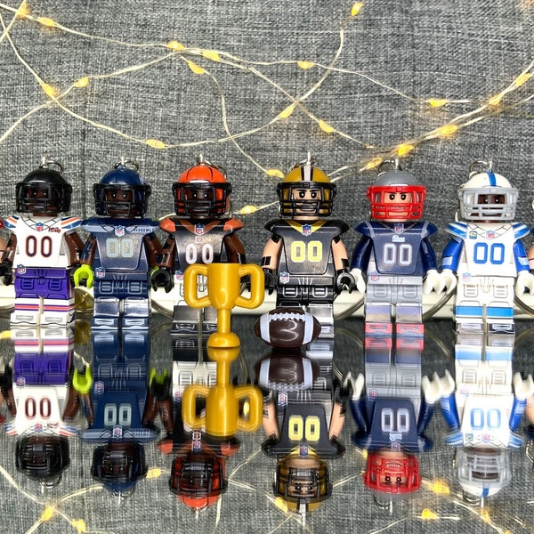 Nach Maß angefertigter Sport-Minifigur-Schlüsselanhänger/Schlüsselanhänger - Bengals/Saints/Seahawks/Patarios/Bears/Colts/Falcons/Titans zur Auswahl