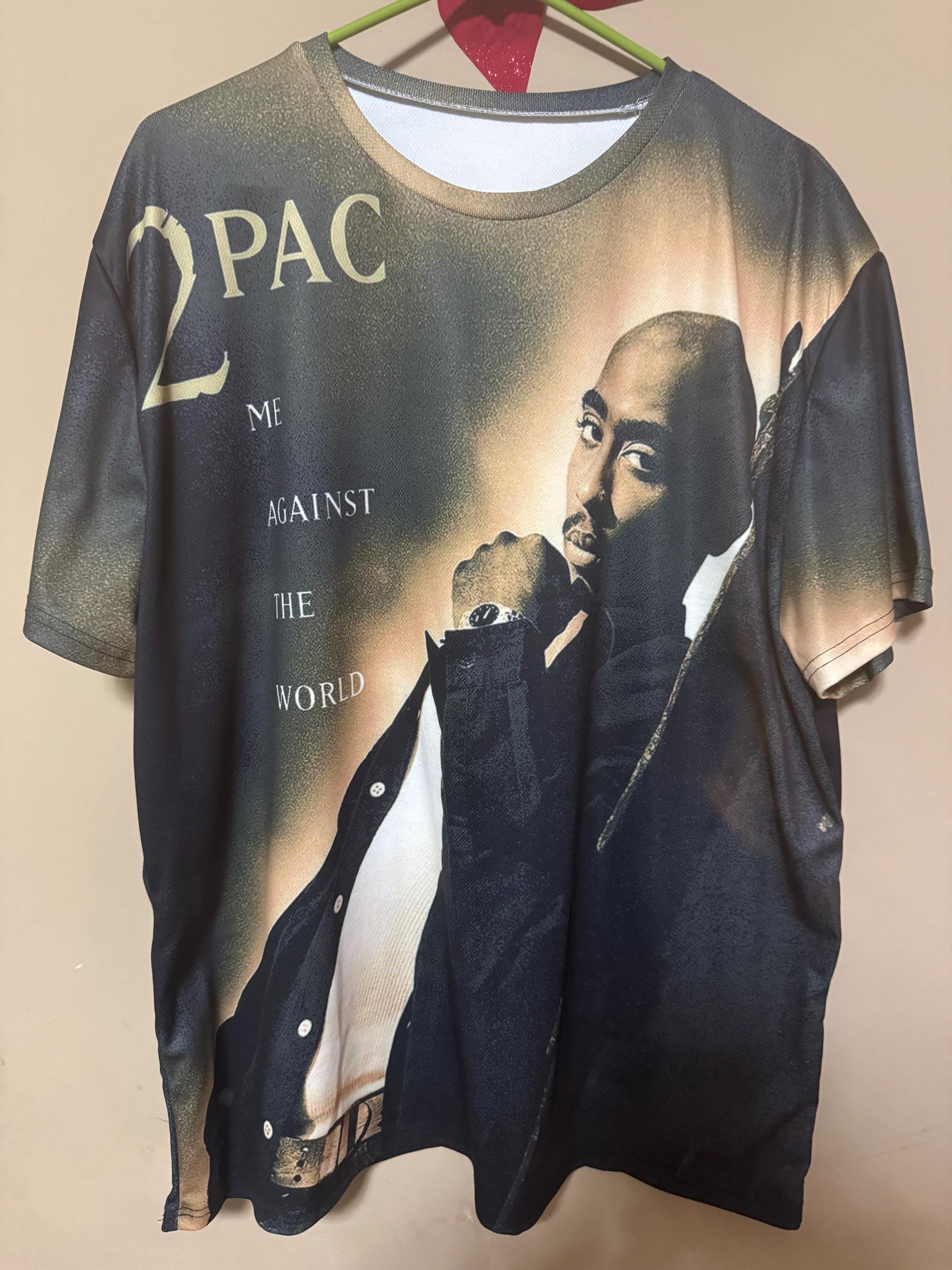T-shirt Vintage 90s Tupac Shakur 'Me Against The World' - Taille L - Coton, Single Stitch - Occasion