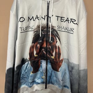 Custom Tupac 2Pac Shakur So Many Tears Full Zip 3D Graphic Hoodie