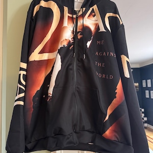 Custom Tupac 2Pac Shakur Me Against the World Full Zip 3D Graphic Hoodie