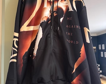 Aangepaste Tupac 2Pac Shakur Me Against the World 3D-graphic hoodie met volledige rits