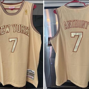 Vintage Premium Gold Carmelo Anthony New York Knicks NBA Basketball Jersey