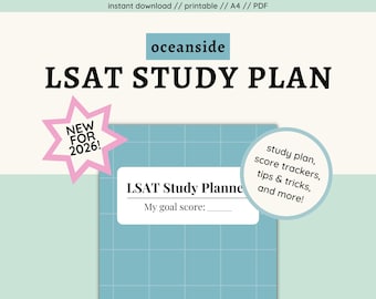 NEUER AKTUALISIERTER LSAT Studienplan für 2026: Tipps, Tracker (Digitaler Download)