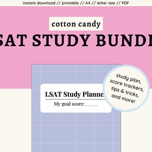 LSAT Study Plan | Cotton Candy Pink Purple Aesthetic Study Plan | LSAT Study Planner | Prelaw Student Schedule