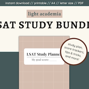 LSAT Study Plan | Light Academia Study Plan | LSAT Study Planner | Prelaw Study Schedule