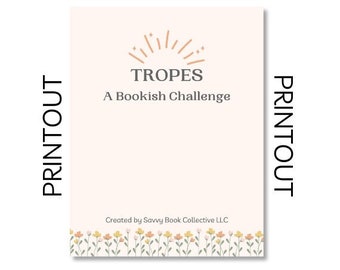 Tropes Challenge Printout, Bookish Worksheet, PDF Download