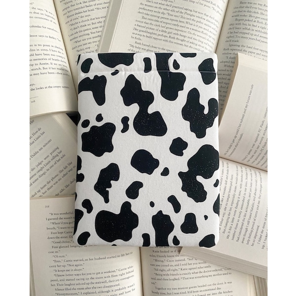 Glitter Cow Print Book Sleeve