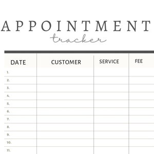 Instant Download Daily Customer Appointments Planner Templates for ...