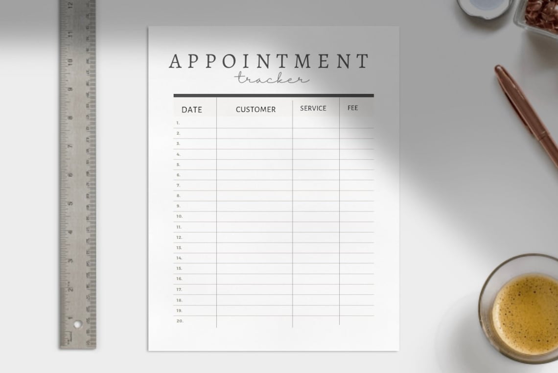 Instant Download Daily Customer Appointments Planner Templates for ...