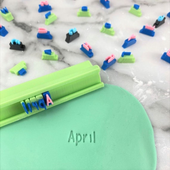 1/4 Alphabet and Number Embossing Stamp Set in APRIL - Etsy