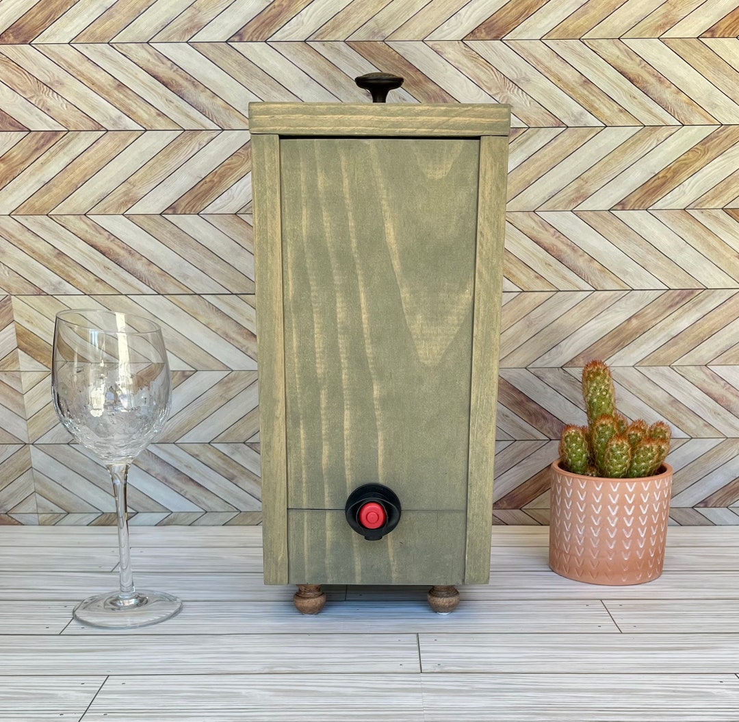 Wooden Wine Box Dispenser Fits 3 Liter Box Wine Bags Boxed Wine Holder