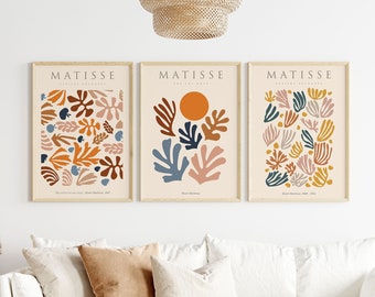 Matisse Prints, Set of 3 Prints, Neutral Beige Wall Art Prints, Matisse Wall Art, Neutral Boho Wall Art, Matisse Exhibition Art Posters