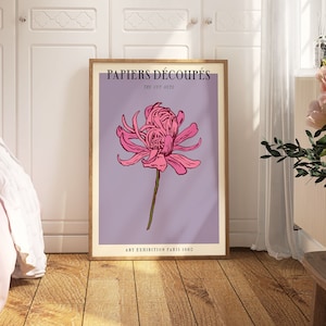 Matisse Blumenmarkt Boho Print, Lila Blumen Kunst, Schlafzimmer Wanddeko, Wohnzimmer Wand Kunst, Ausstellung Mid Century Modern Art Print