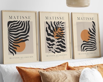 Set of 3 Matisse Prints, Neutral Prints, Beige Grey Wall Art Print, Matisse Wall Art, Modern Boho Prints, Famous Artist Gallery Wall Art