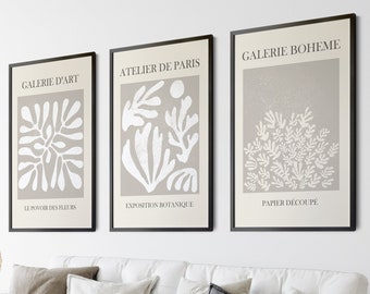 Matisse Prints, Set of 3 Prints, Neutral Prints, Boho, Wall Art Print, Matisse Wall Art, Boho Prints, Neutral Wall Art, Matisse, Wall Art