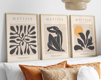 Matisse Prints, Set of 3 Prints, Neutral Prints, Beige Wall Art Print, Matisse Wall Art, Boho Prints, Neutral Wall Art, Matisse, Wall Art