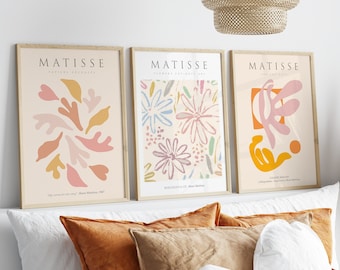 Matisse Prints Set: Neutral Beige Wall Art - Boho Living Room Decor