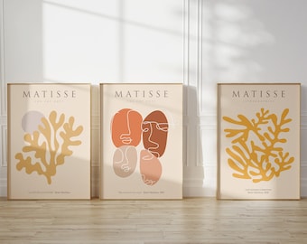 Henri Matisse Prints, Set of 3 Mid Century Modern Art Prints, Matisse Wall Art, Matisse Wall Art Posters Ideal Gift, Abstract Home Decor