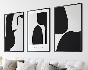 Minimalist Scandinavian Wall Art Set - Abstract Boho Prints