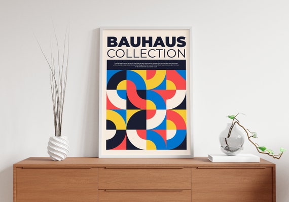 Bauhaus Exhibition Poster Set of 3 Modern Minimalist Contemporary