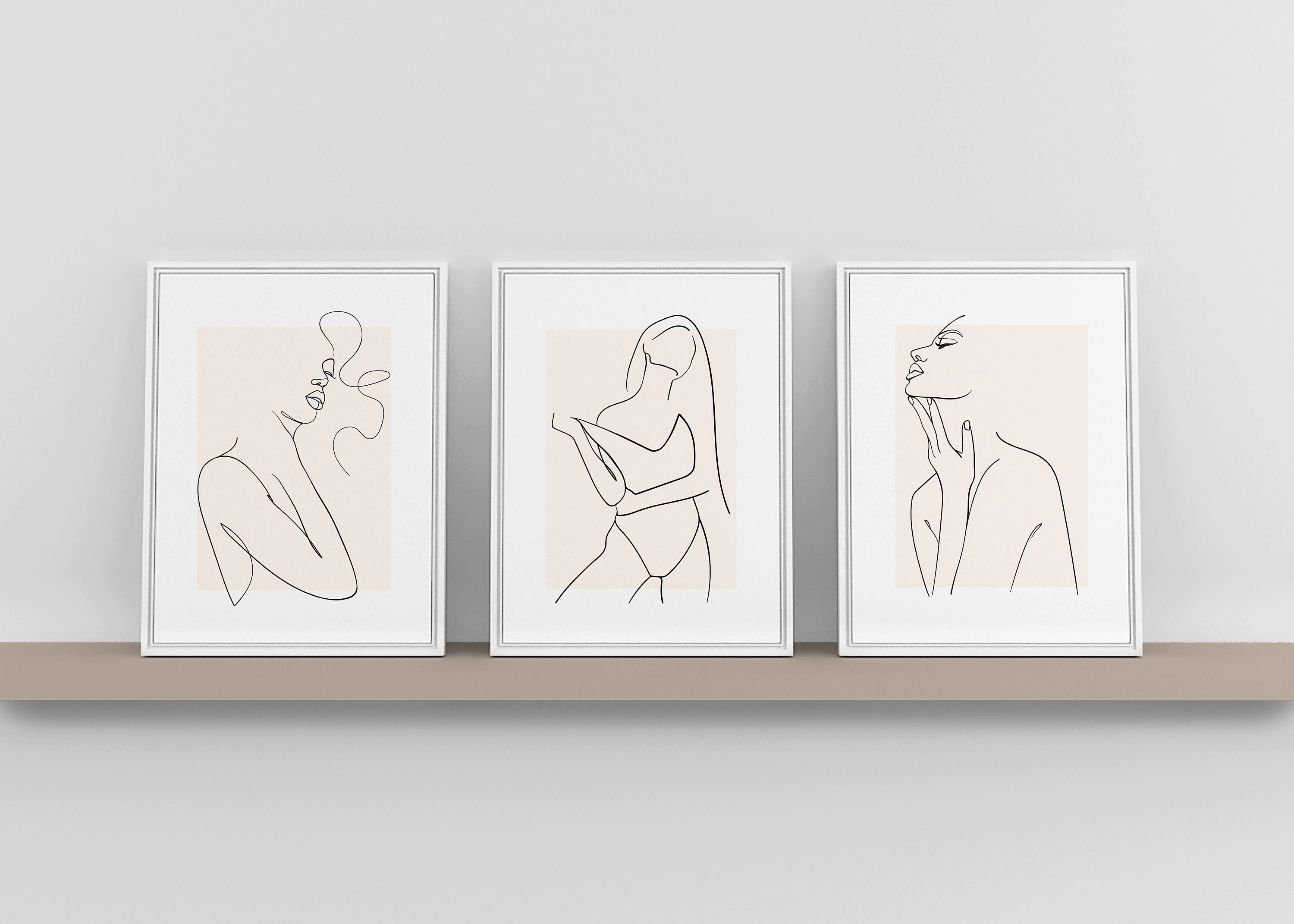 Neutral Wall Prints Naked Line Art Nude Line Art Wall - Etsy UK