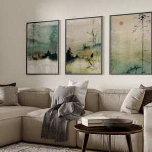 Japanese Wall Art Set of 3 Prints, Japanese Art Prints, Japandi Décor ...