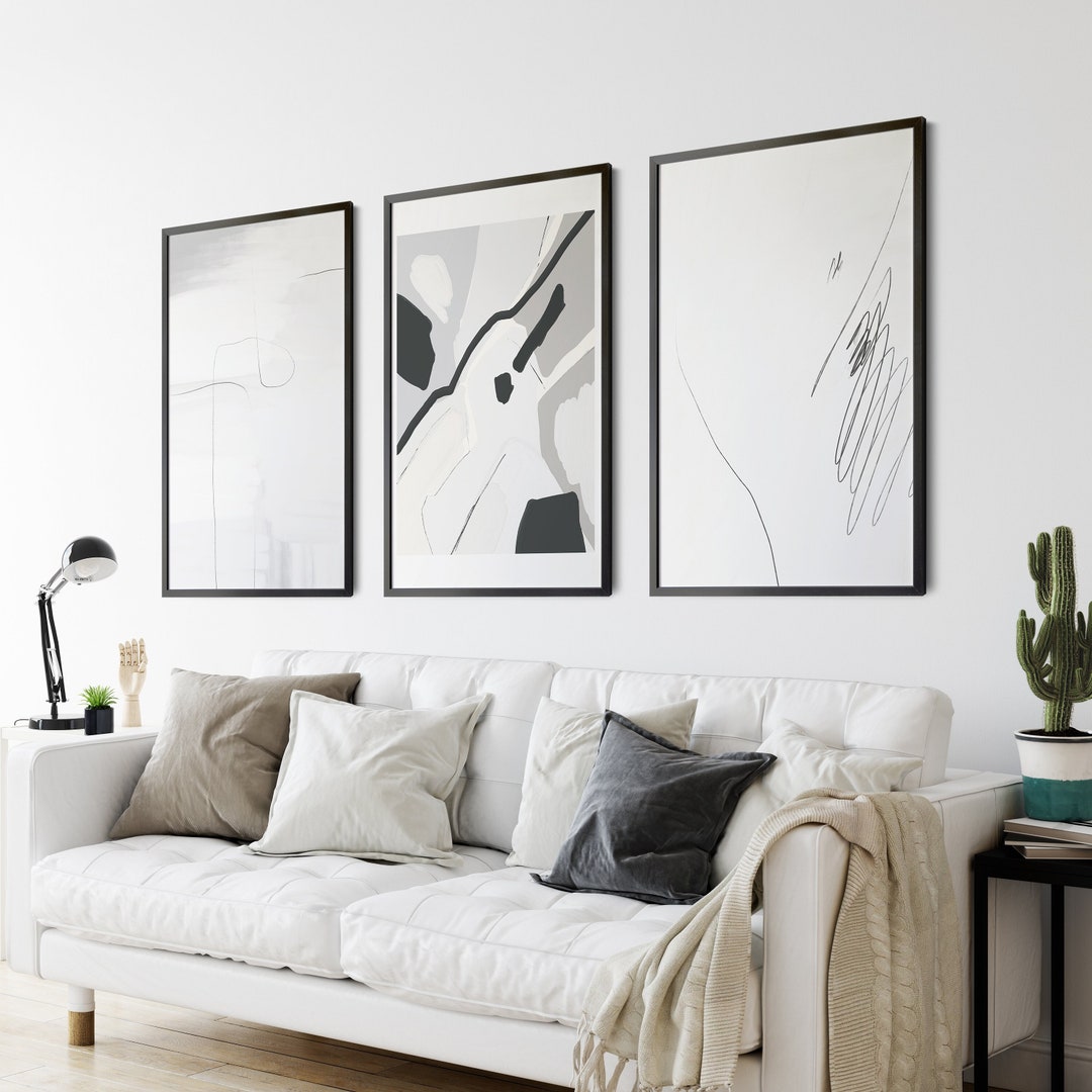 Abstract Minimal Nordic Prints Gallery Wall Art Set of 3 Modern Nordic ...