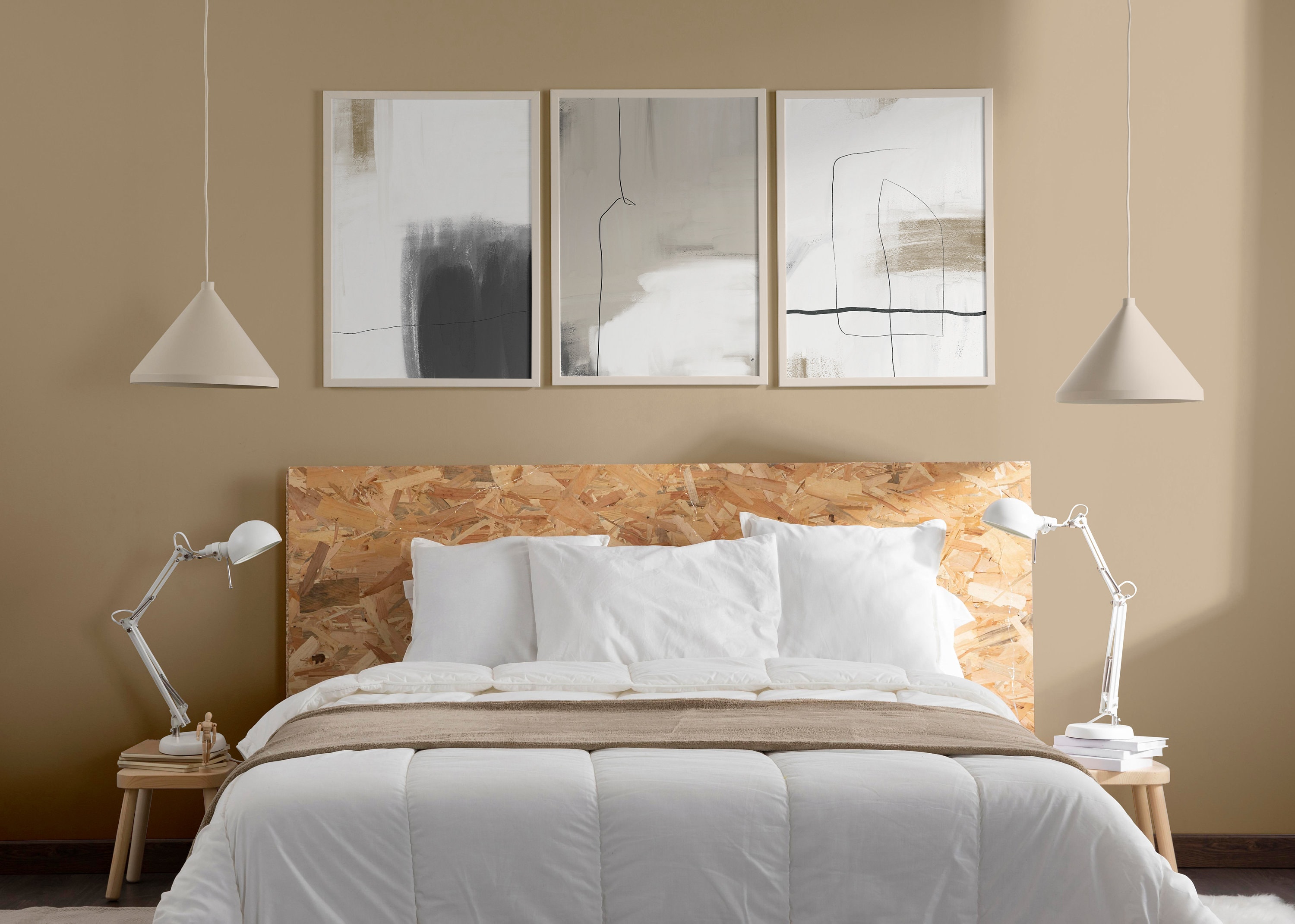 Set of 3 Neutral Abstract Wall Art Prints Abstract Modern - Etsy