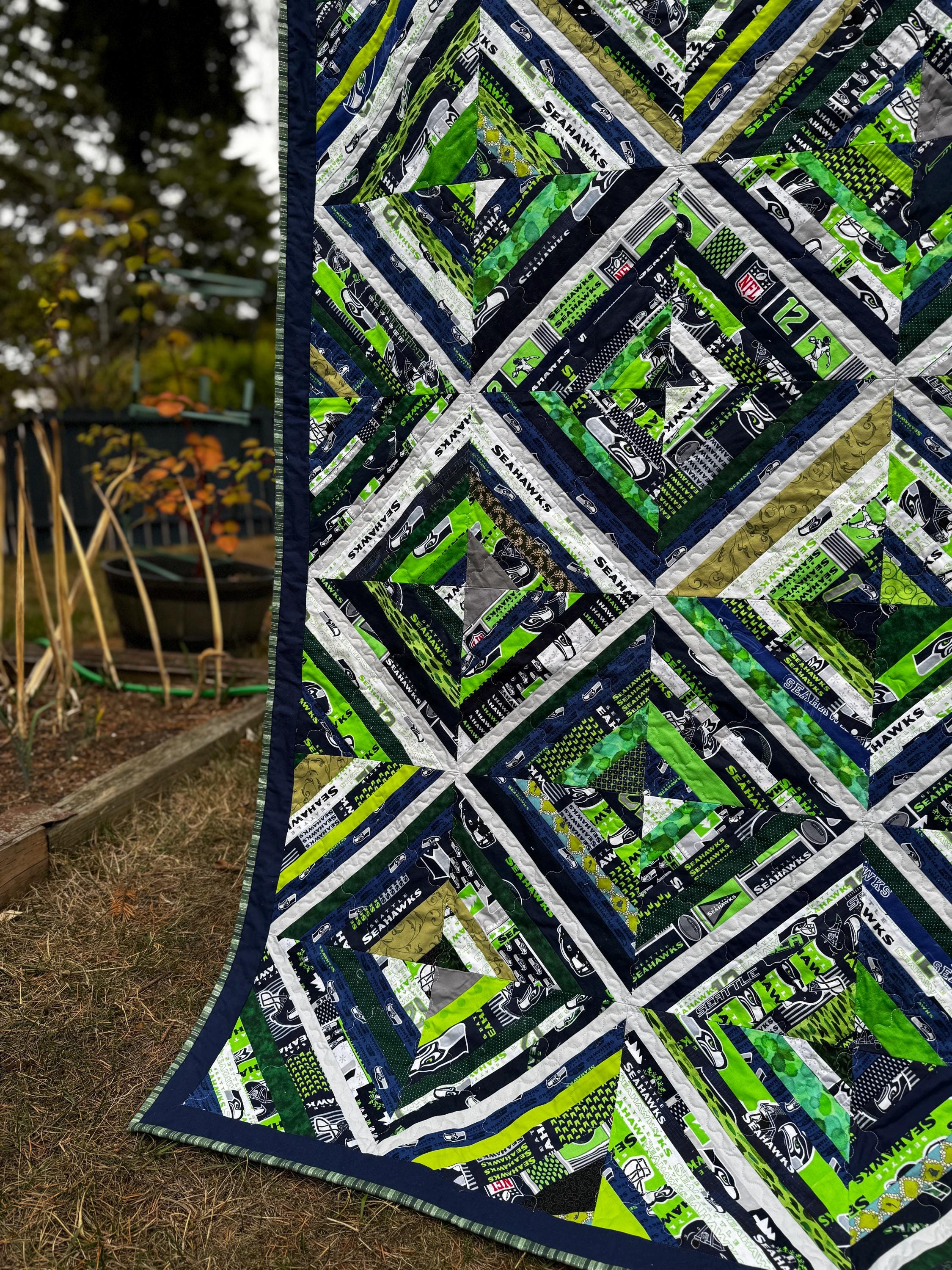 Seattle Seahawks Quilt: Handmade Lap Quilt (77x58) - Etsy