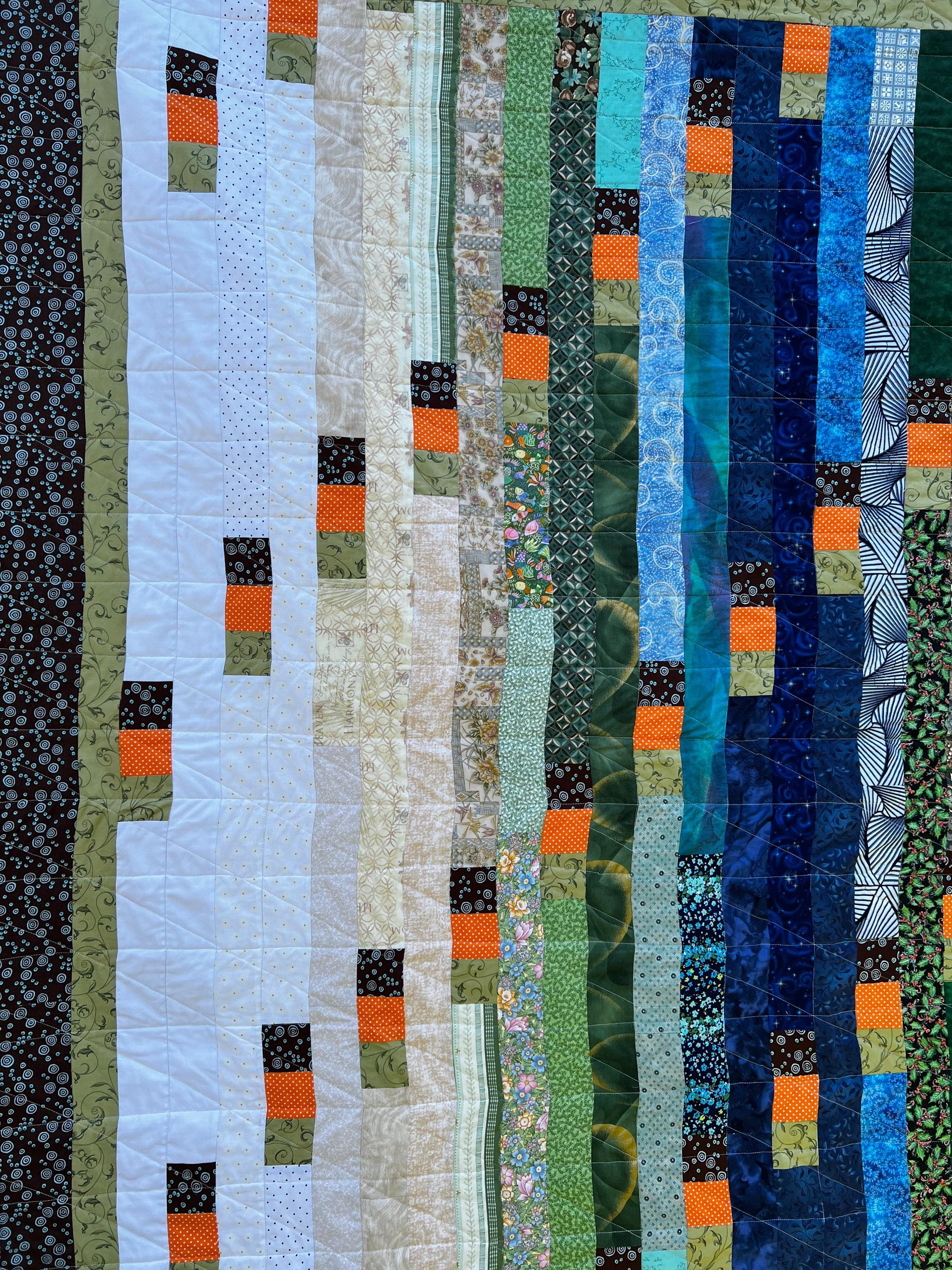 Handmade Scrappy Jelly Roll Strip Quilt – Colorful Modern Throw Quilt ...