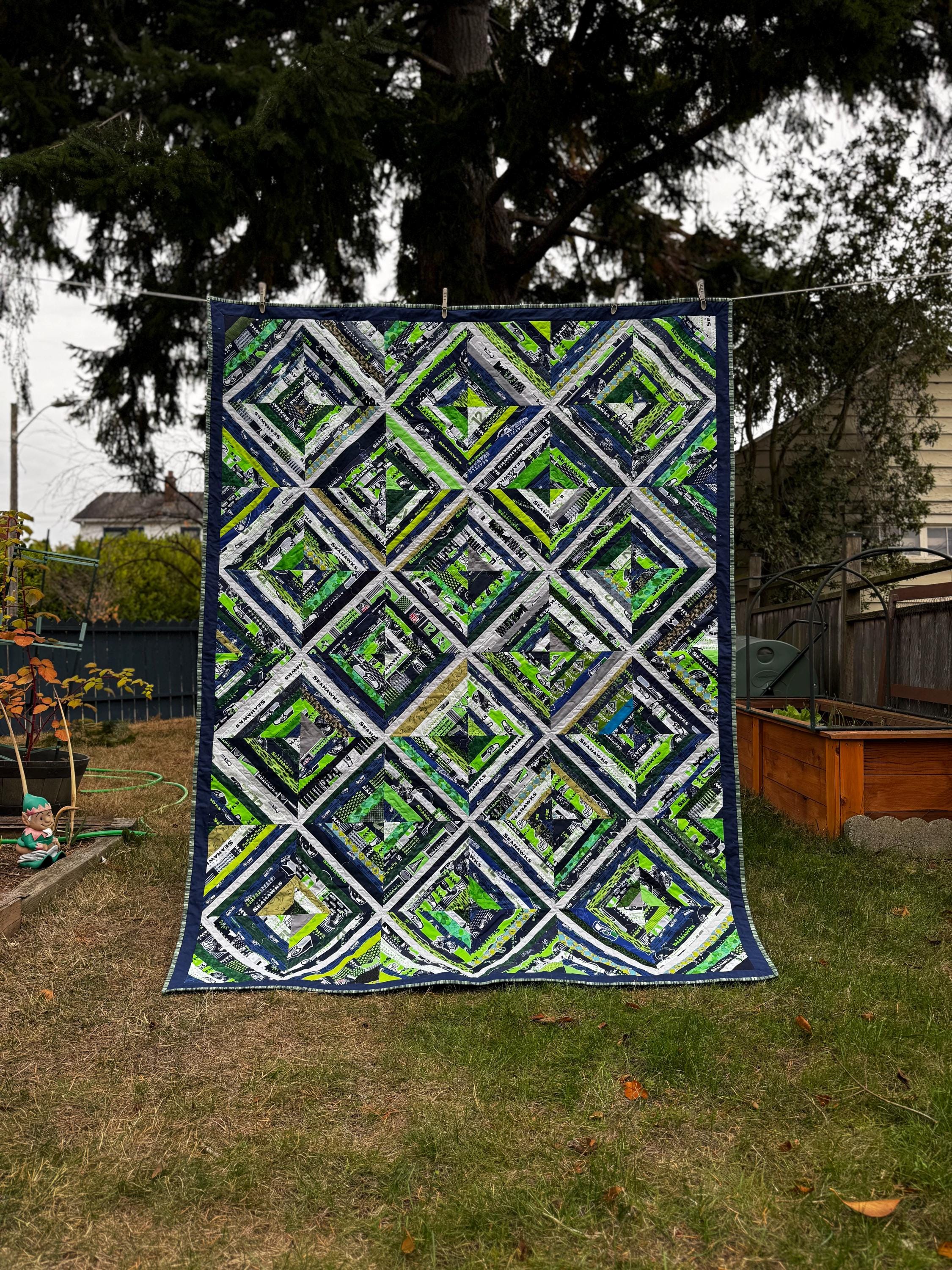 Seattle Seahawks Quilt: Handmade Lap Quilt (77x58) - Etsy
