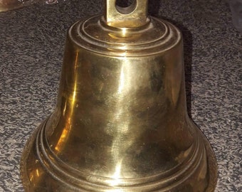 Large Brass Ship’s Bell with Wall Bracket